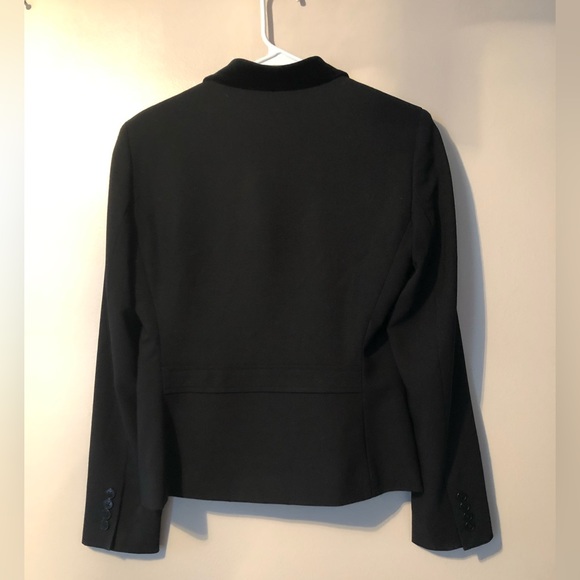 Lauren Ralph Lauren 100% Wool Blazer 6 Black Career Velvet Collar Logo Buttons - Picture 14 of 15